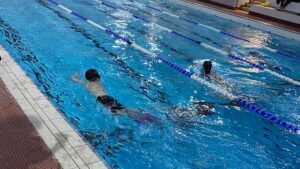 Lane swimmers in the pool